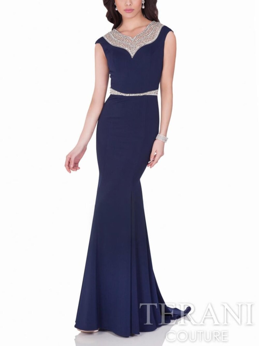 Terani Couture - Black embellished evening gown - US size 4/6